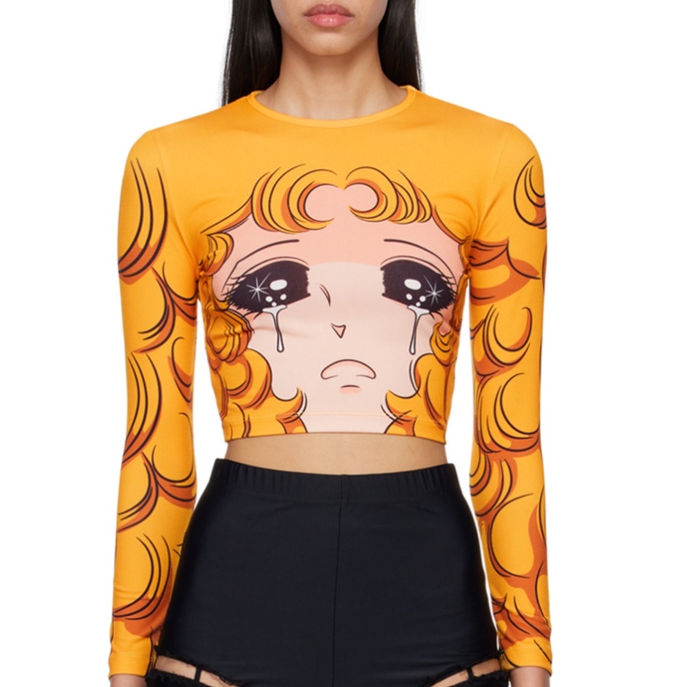 PushButton Crying Girl Anime Long Sleeve T-shirt